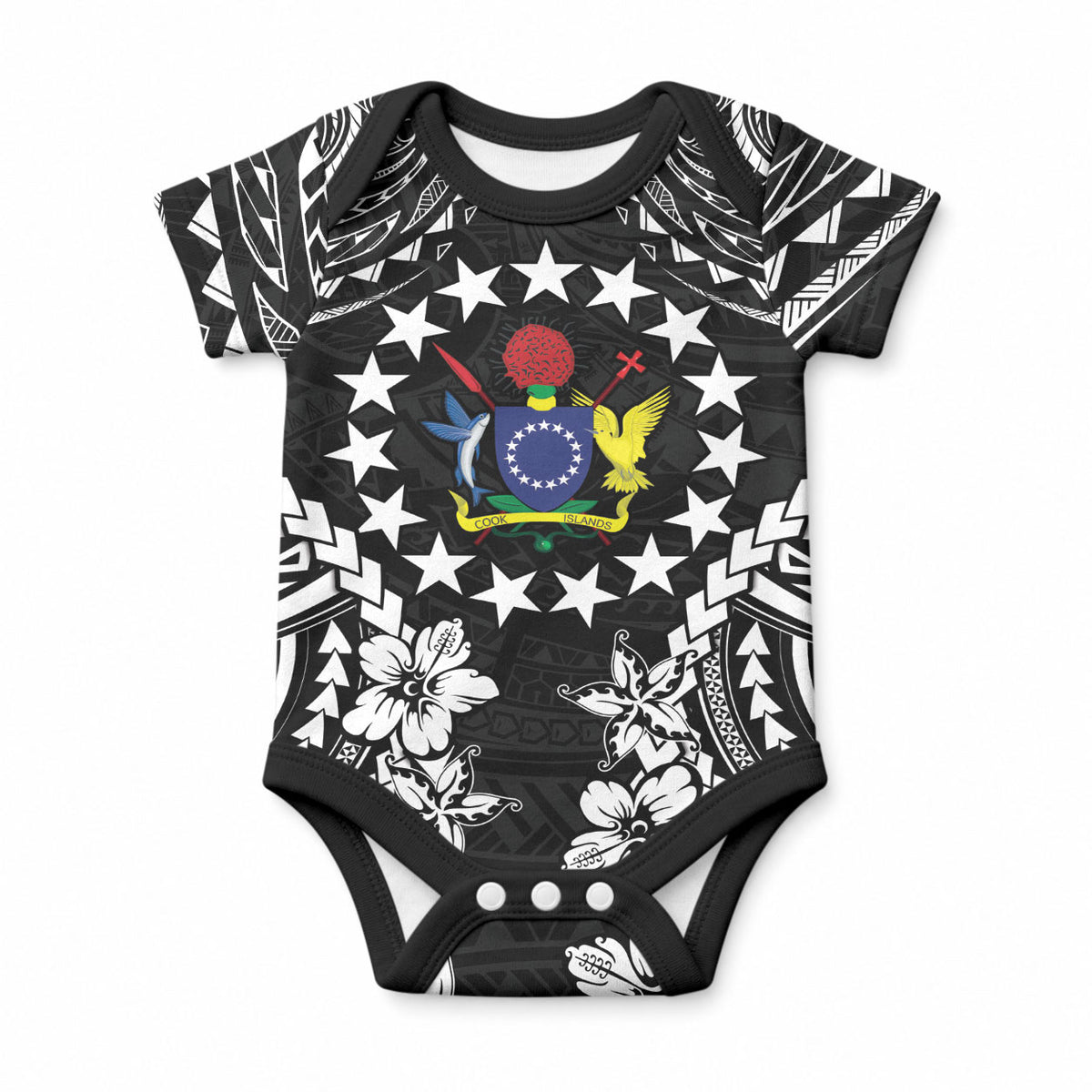 Cook Islands Ra o te Ui Ariki Est 1967 Baby Onesie LT9 Black - Polynesian Pride