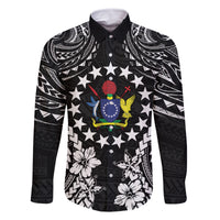Cook Islands Ra o te Ui Ariki Est 1967 Family Matching Mermaid Dress and Hawaiian Shirt LT9 Dad's Shirt - Long Sleeve Black - Polynesian Pride