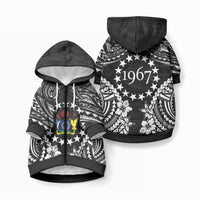 Cook Islands Ra o te Ui Ariki Est 1967 Pet Hoodie LT9 Zip-up Black - Polynesian Pride
