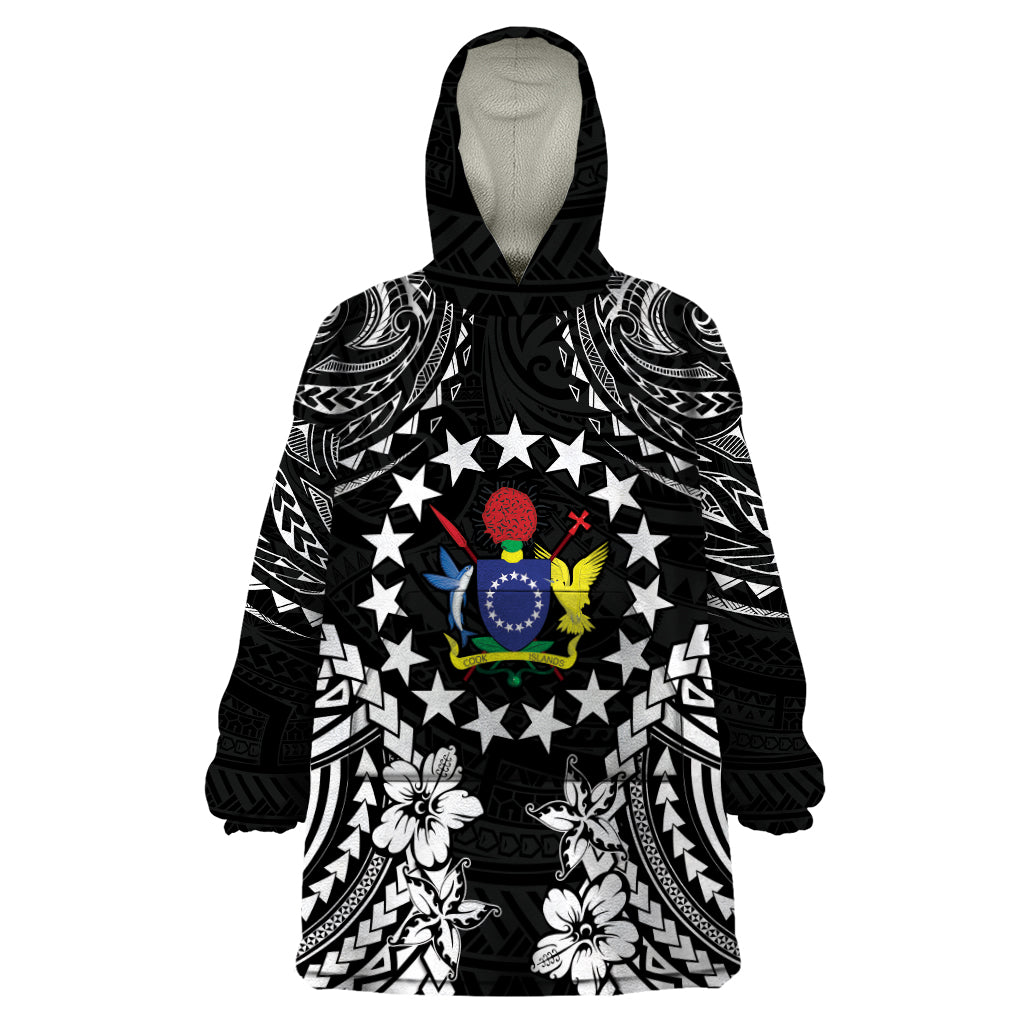 Cook Islands Ra o te Ui Ariki Est 1967 Wearable Blanket Hoodie LT9 One Size Black - Polynesian Pride