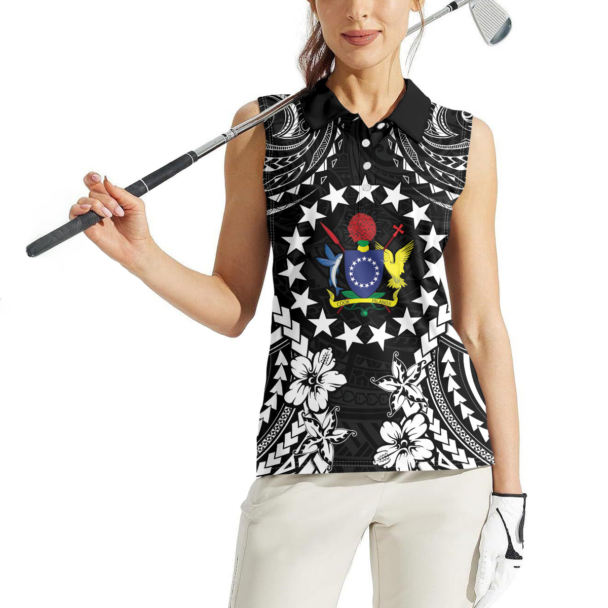 Cook Islands Ra o te Ui Ariki Est 1967 Women Sleeveless Polo Shirt