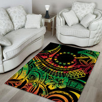 Cook Islands 15 Stars Area Rug Kuki Airani Polynesian Tribal Wave Tattoo