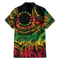 Cook Islands 15 Stars Family Matching Puletasi and Hawaiian Shirt Kuki Airani Polynesian Tribal Wave Tattoo LT9 - Polynesian Pride