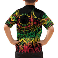Cook Islands 15 Stars Family Matching Short Sleeve Bodycon Dress and Hawaiian Shirt Kuki Airani Polynesian Tribal Wave Tattoo LT9 - Polynesian Pride
