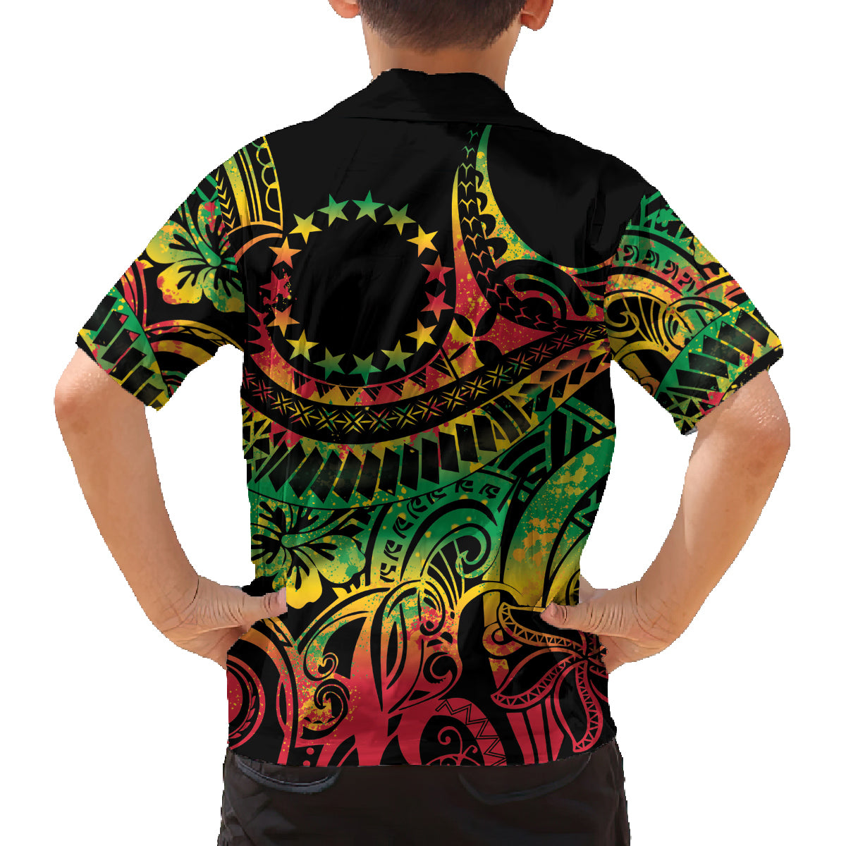 Cook Islands 15 Stars Family Matching Summer Maxi Dress and Hawaiian Shirt Kuki Airani Polynesian Tribal Wave Tattoo LT9 - Polynesian Pride