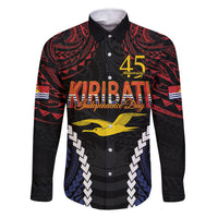 Kiribati 45th Anniversary Independence Day Family Matching Long Sleeve Bodycon Dress and Hawaiian Shirt Since 1979 LT9 Dad's Shirt - Long Sleeve Black - Polynesian Pride