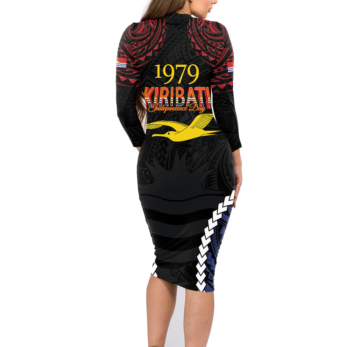 Kiribati 45th Anniversary Independence Day Family Matching Long Sleeve Bodycon Dress and Hawaiian Shirt Since 1979 LT9 - Polynesian Pride
