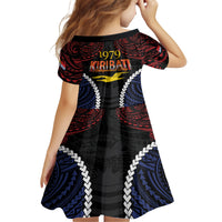 Kiribati 45th Anniversary Independence Day Family Matching Off The Shoulder Long Sleeve Dress and Hawaiian Shirt Since 1979 LT9 - Polynesian Pride