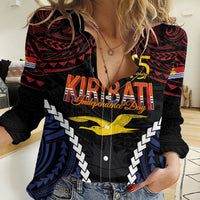 Kiribati 45th Anniversary Independence Day Women Casual Shirt Since 1979 LT9 Female Black - Polynesian Pride