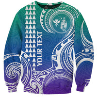 Custom King Kamehameha Day Hawaii Sweatshirt Paradise of the Pacific Tribal Kakau - Gradient LT9 Unisex Gradient - Polynesian Pride