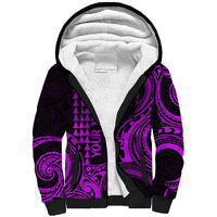 Custom King Kamehameha Day Hawaii Sherpa Hoodie Paradise of the Pacific Tribal Kakau - Purple LT9 Unisex Purple - Polynesian Pride