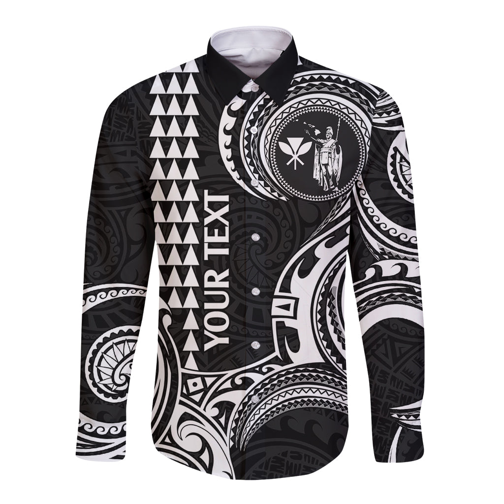 Custom King Kamehameha Day Hawaii Long Sleeve Button Shirt Paradise of the Pacific Tribal Kakau - White LT9 Unisex White - Polynesian Pride