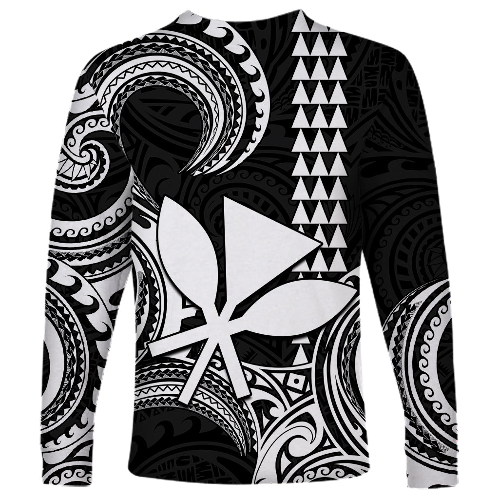 Custom King Kamehameha Day Hawaii Long Sleeve Shirt Paradise of the Pacific Tribal Kakau - White LT9 - Polynesian Pride
