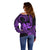 King Kamehameha Day Hawaii Off Shoulder Sweater Paradise of the Pacific Tribal Kakau with Kanaka Maoli - Purple LT9 - Polynesian Pride