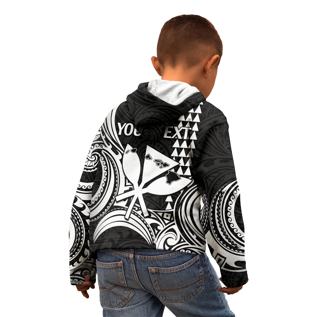 King Kamehameha Day Hawaii Kid Hoodie Paradise of the Pacific Tribal Kakau with Kanaka Maoli - White LT9 - Polynesian Pride