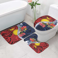 Flag of Kiribati Polynesian Pattern Bathroom Set Est 1979 With Tropical Flowers LT9 - Polynesian Pride