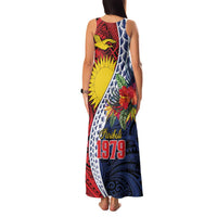 Flag of Kiribati Polynesian Pattern Family Matching Tank Maxi Dress and Hawaiian Shirt Est 1979 With Tropical Flowers LT9 - Polynesian Pride