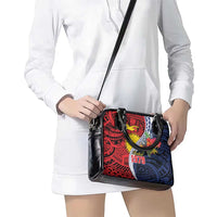 Flag of Kiribati Polynesian Pattern Shoulder Handbag Est 1979 With Tropical Flowers