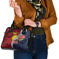 Flag of Kiribati Polynesian Pattern Shoulder Handbag Est 1979 With Tropical Flowers