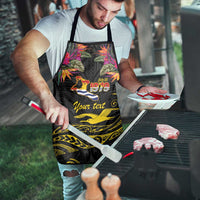 Kiribati Independence Day Personalised Apron Gold Frigatebird with Polynesian Pattern - Polynesian Pride