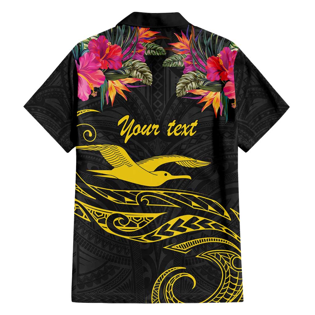 Kiribati Independence Day Personalised Family Matching Long Sleeve Bodycon Dress and Hawaiian Shirt Gold Frigatebird with Polynesian Pattern LT9 - Polynesian Pride