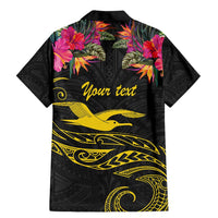 Kiribati Independence Day Personalised Family Matching Mermaid Dress and Hawaiian Shirt Gold Frigatebird with Polynesian Pattern LT9 - Polynesian Pride
