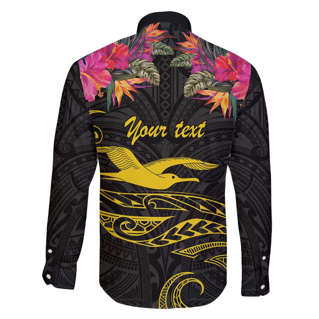 Kiribati Independence Day Personalised Family Matching Puletasi and Hawaiian Shirt Gold Frigatebird with Polynesian Pattern