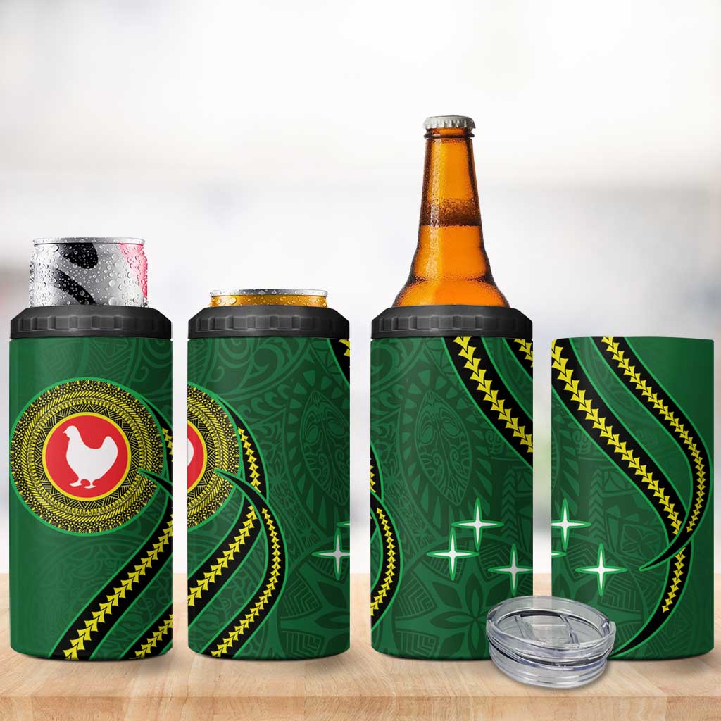 Manua Islands Polynesian Style 4 in 1 Can Cooler Tumbler