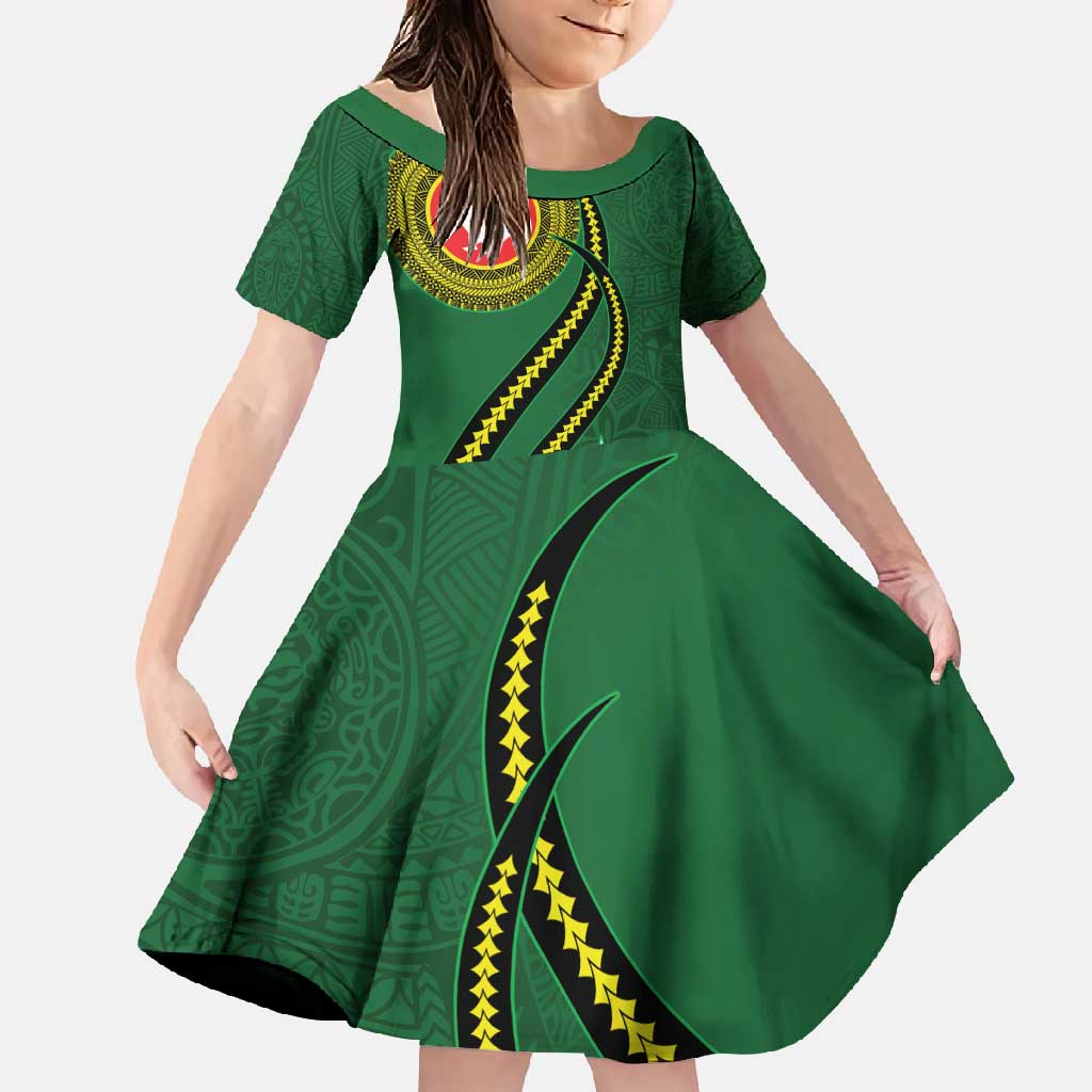 Manua Islands Polynesian Style Family Matching Off Shoulder Maxi Dress and Hawaiian Shirt