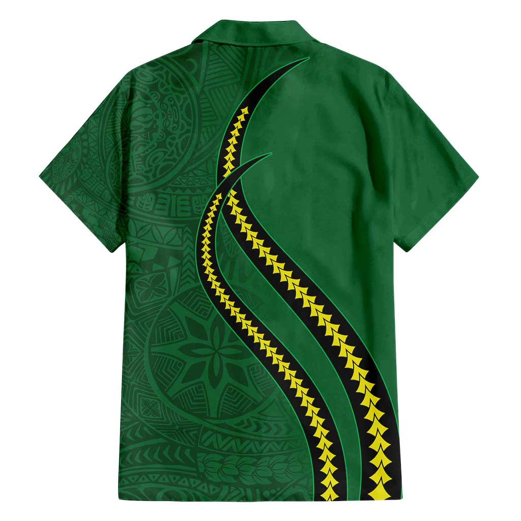 Manua Islands Polynesian Style Family Matching Off Shoulder Maxi Dress and Hawaiian Shirt