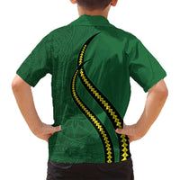 Manua Islands Polynesian Style Family Matching Off Shoulder Short Dress and Hawaiian Shirt