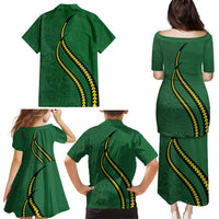 Manua Islands Polynesian Style Family Matching Puletasi and Hawaiian Shirt