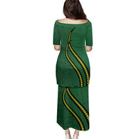 Manua Islands Polynesian Style Family Matching Puletasi and Hawaiian Shirt