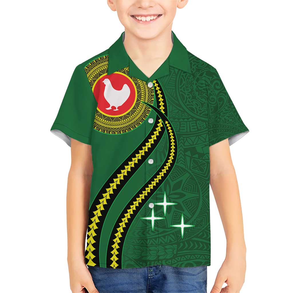 Manua Islands Polynesian Style Family Matching Short Sleeve Bodycon Dress and Hawaiian Shirt