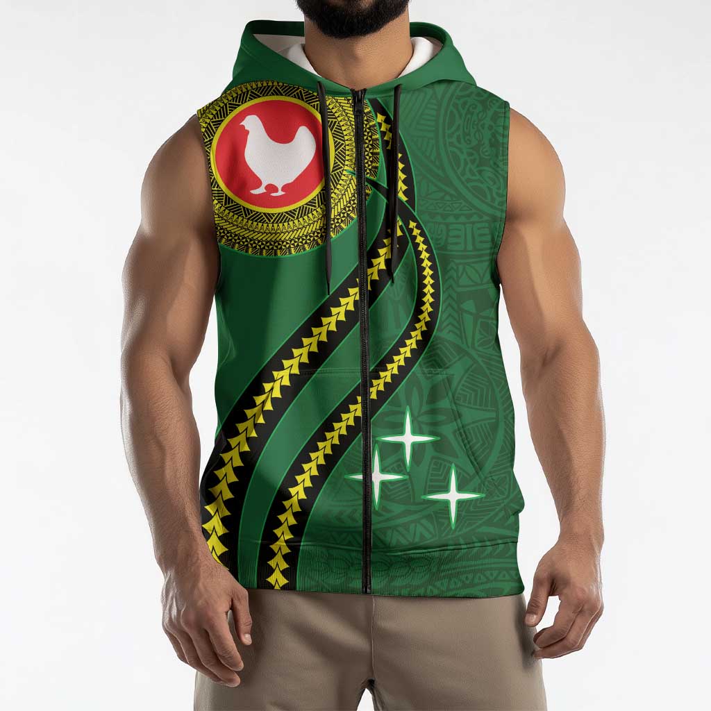 Manua Islands Polynesian Style Sleeveless Zip Hoodie - Polynesian Pride