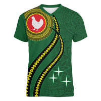 Manua Islands Polynesian Style Women V-Neck T-Shirt