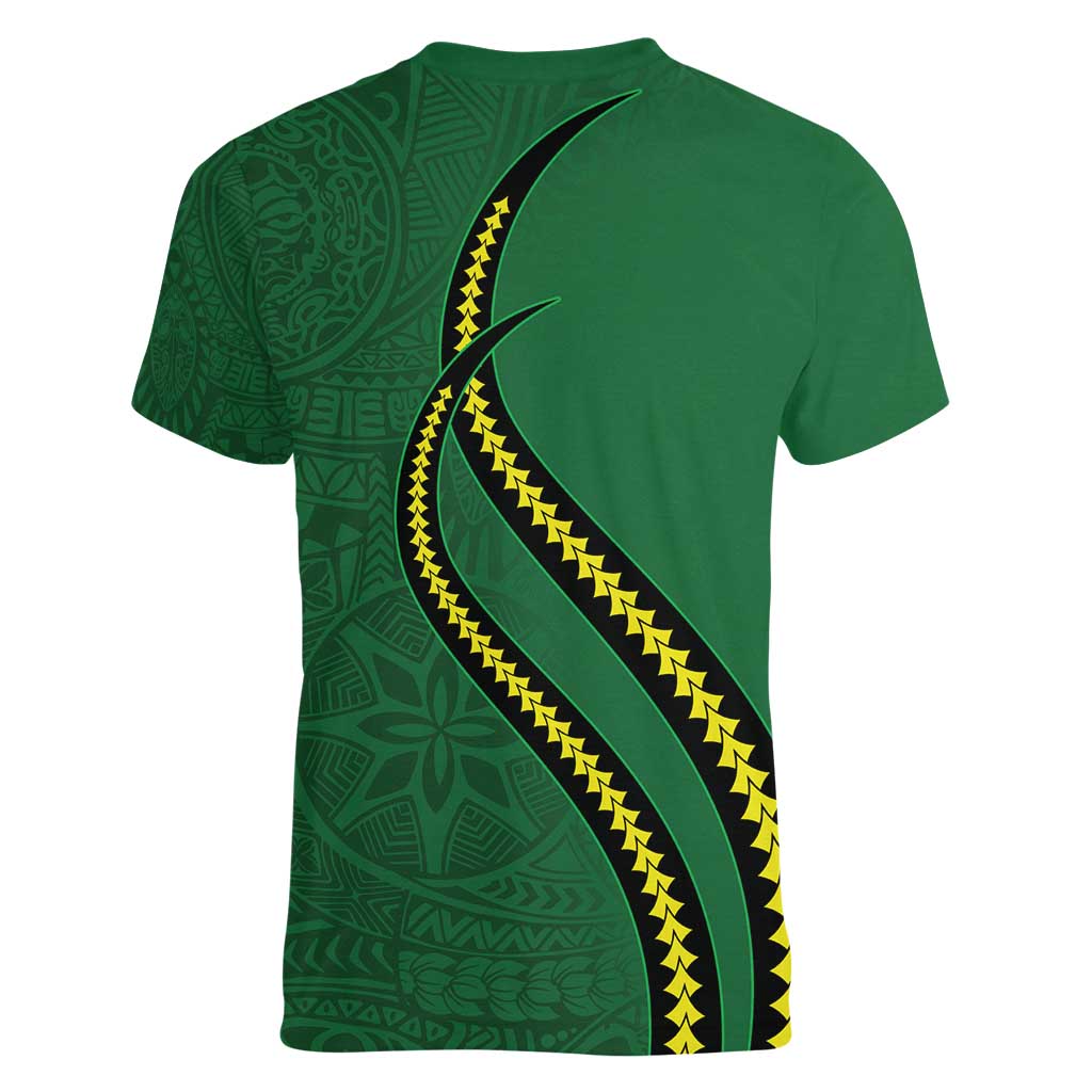 Manua Islands Polynesian Style Women V-Neck T-Shirt