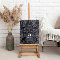 Custom New Zealand Taiaha Maori Canvas Wall Art Minimalist Silver Fern All Black - Polynesian Pride