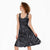 Custom New Zealand Taiaha Maori Midi Dress Minimalist Silver Fern All Black - Polynesian Pride