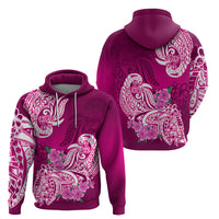Polynesian Hoodie Pacific Flower Mix Floral Tribal Tattoo Pink Vibe LT9 - Polynesian Pride