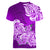 Polynesian Women V Neck T Shirt Pacific Flower Mix Floral Tribal Tattoo Purple Vibe LT9 - Polynesian Pride