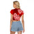 Polynesian Raglan Cropped T Shirt Pacific Flower Mix Floral Tribal Tattoo Red Vibe LT9 - Polynesian Pride