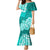 Polynesian Mermaid Dress Pacific Flower Mix Floral Tribal Tattoo Turquoise Vibe LT9 Women Turquoise - Polynesian Pride