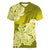 Polynesian Women V Neck T Shirt Pacific Flower Mix Floral Tribal Tattoo Yellow Vibe LT9 Female Yellow - Polynesian Pride