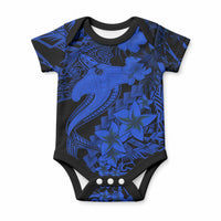 Aloha Hawaii Baby Onesie Hammerhead Shark Tattoo Polynesian Summer - Blue LT9 Blue - Polynesian Pride