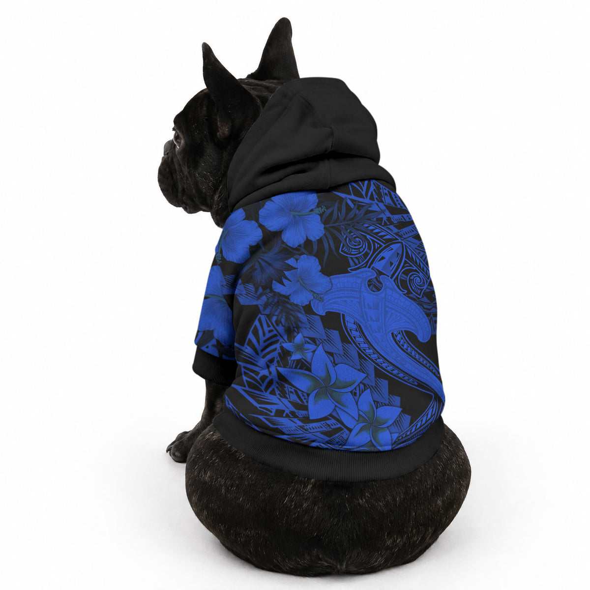 Aloha Hawaii Pet Hoodie Hammerhead Shark Tattoo Polynesian Summer - Blue LT9 - Polynesian Pride