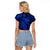 Aloha Hawaii Raglan Cropped T Shirt Hammerhead Shark Tattoo Polynesian Summer - Blue LT9 - Polynesian Pride
