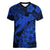 Aloha Hawaii Women V Neck T Shirt Hammerhead Shark Tattoo Polynesian Summer - Blue LT9 Female Blue - Polynesian Pride