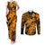 Aloha Hawaii Couples Matching Tank Maxi Dress and Long Sleeve Button Shirts Hammerhead Shark Tattoo Polynesian Summer - Gold LT9 Gold - Polynesian Pride