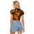 Aloha Hawaii Raglan Cropped T Shirt Hammerhead Shark Tattoo Polynesian Summer - Gold LT9 - Polynesian Pride